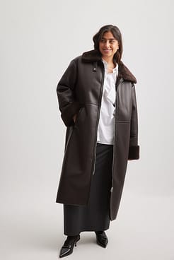 High Neck Bonded Coat Outfit
