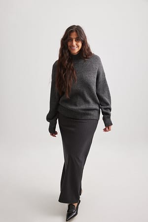 Turtle Neck Knitted Sweater Outfit
