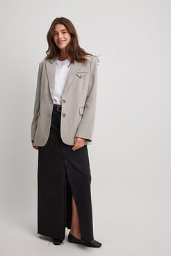 Pocket Detail Oversized Blazer Outfit