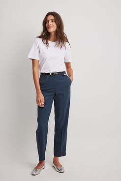 Straight Ankle Suit Trousers Outfit