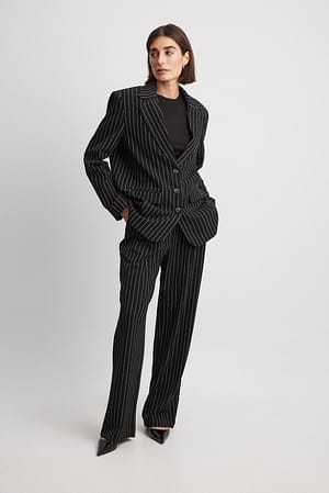 Striped Oversized Blazer Outfit