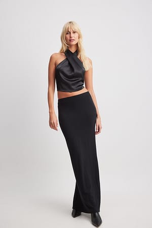 Twist Front Satin Top Outfit