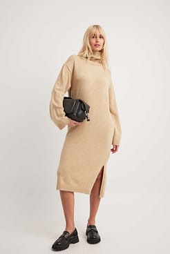 Knitted Oversized Midi Dress Outfit
