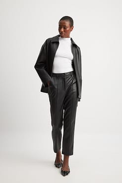 PU High Rise Cropped Pants Outfit