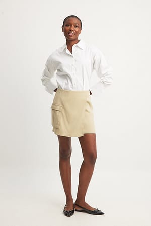 Overlap Cargo Pocket Skirt Outfit