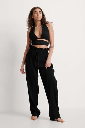 Crinkled Paperwaist Pants Outfit