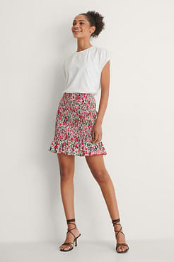 Smocked Frill Mini Skirt
