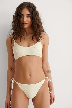 Recycled Tie Strap Bikini Panty Outfit.
