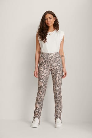 Faux Snake Skin Pants Outfit