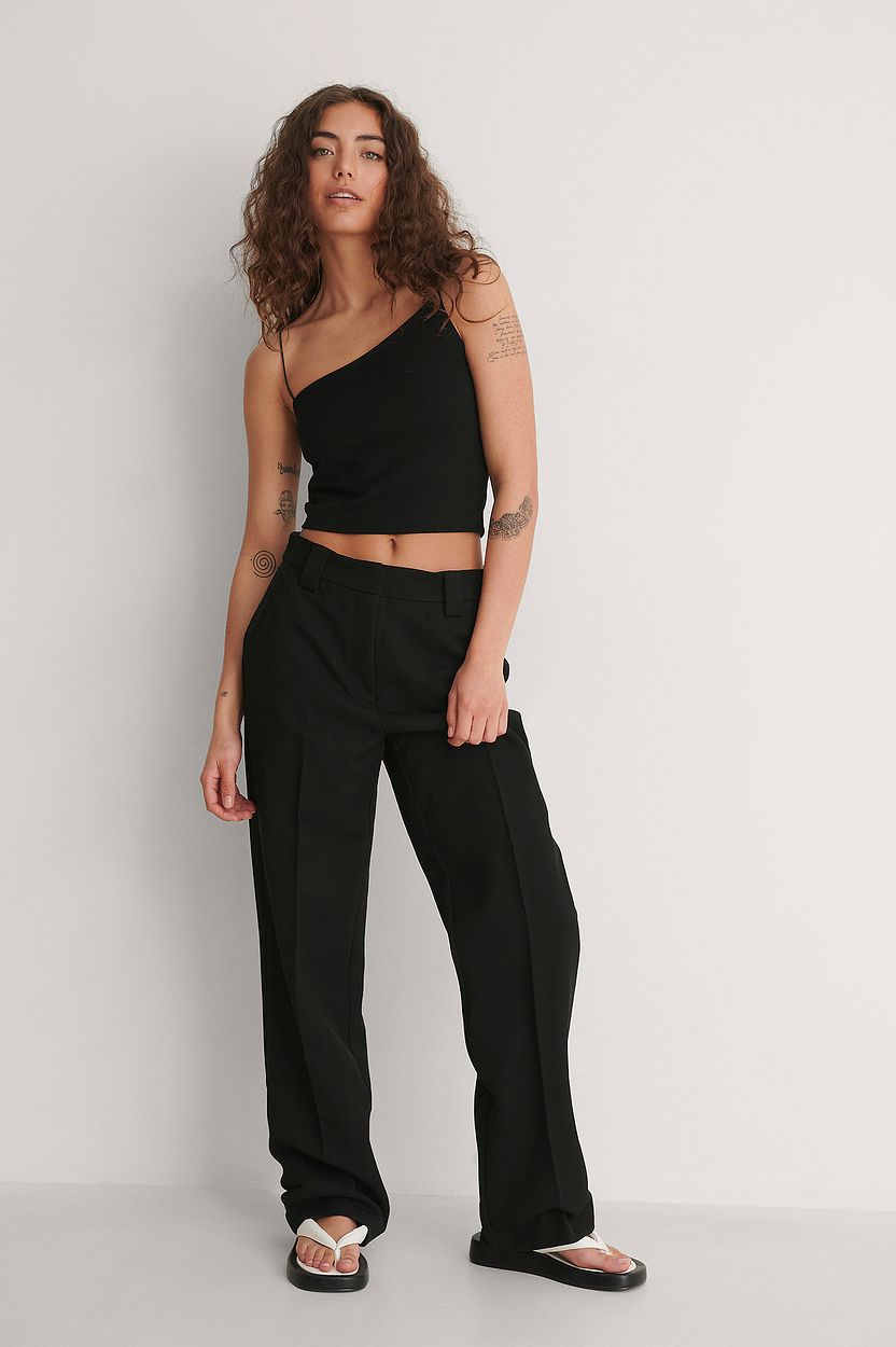 Black Sequin Spaghetti Strap Top Adjustable main image 1