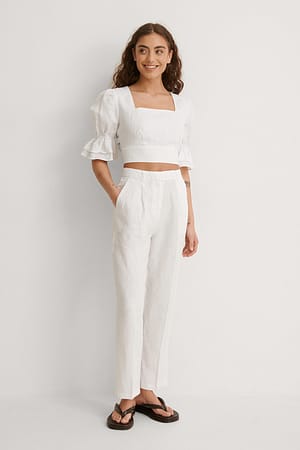 Linen Cropped Pants Outfit