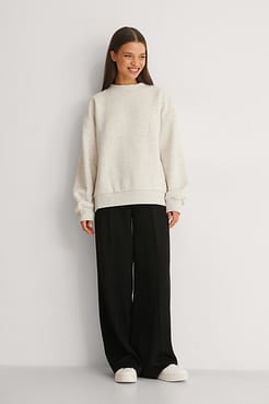 High Neck Detail Sweatshirt Outfit.
