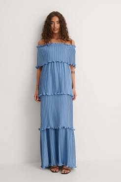 Maxi Pleated Panel Dress Outfit