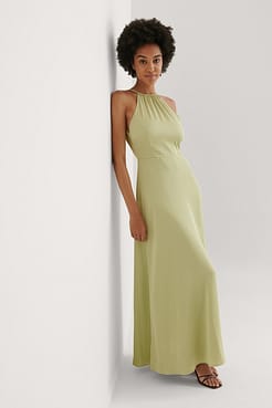 Open Back Slit Maxi Dress Outfit