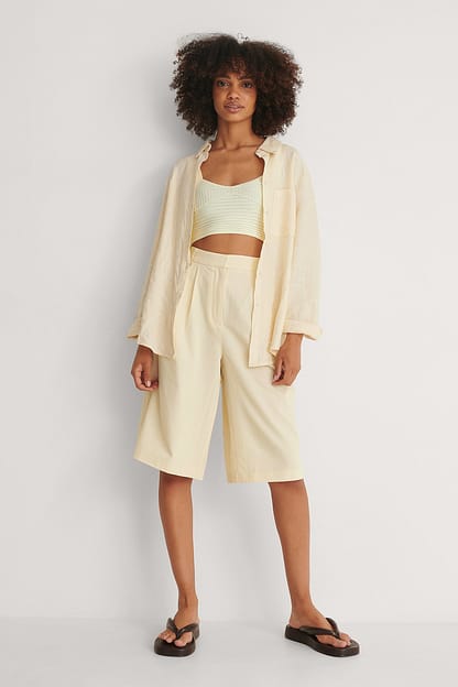 Sand Wide Leg Tailored Culottes