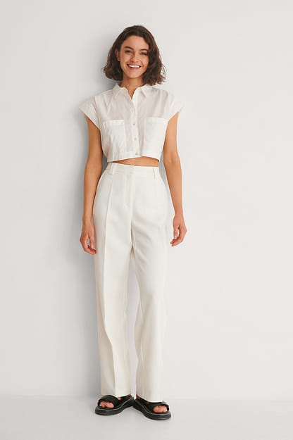 White Twill Suit Pants