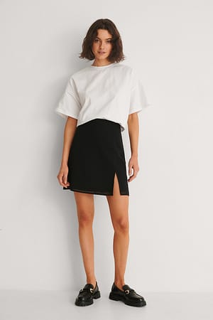 Mini Slit Skirt Outfit.