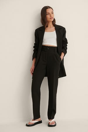 Belted Suit Pants Outfit.