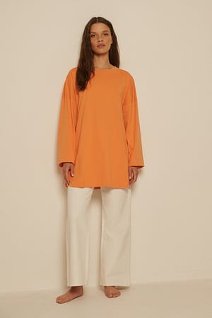 Oversized Side Slit T-Shirt Outfit.