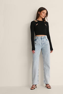 Cut Out High Neck Top Outfit