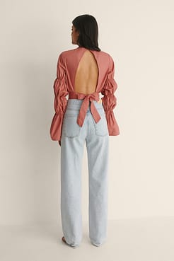 Open Back LS Blouse Outfit.