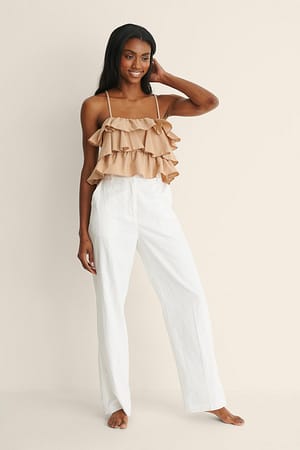 Ruffle Detail Top Outfit.