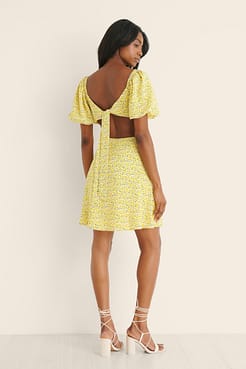 Puffy Sleeve Ruched Mini Dress Outfit