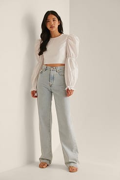 Cropped Open Back LS Blouse Outfit
