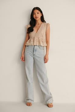V-neck Anglaise Top Outfit