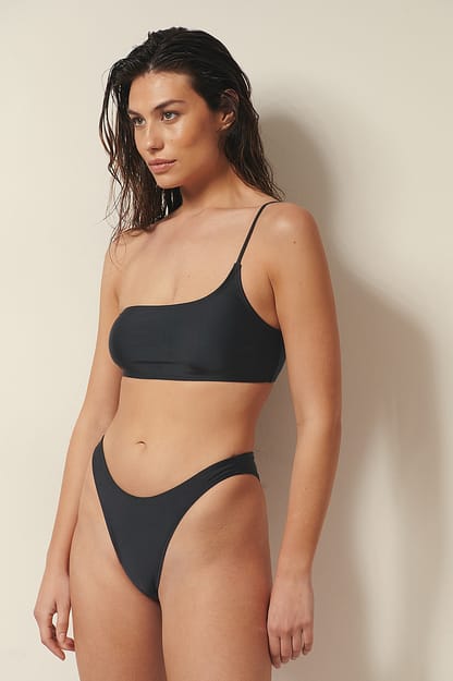 Black Recycled Bandeau Bikini Top