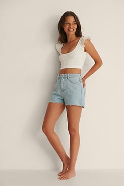 Cropped Frill Top Outfit