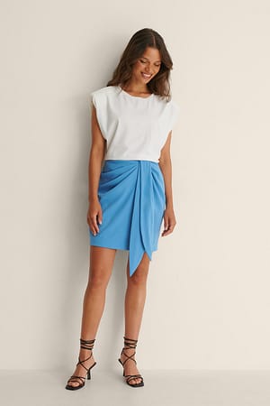 Draped Mini Skirt Outfit
