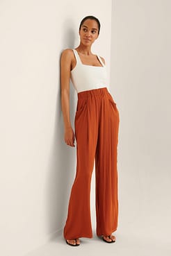 Flowy Pocket Detail Pants Outfit.