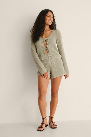 Croched Knitted Sweater Outfit.