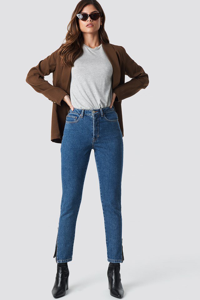 Side Seam Zipper Denim