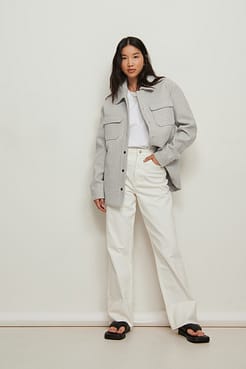 Press Button Overshirt Outfit.