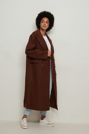 Oversized Side Slit Coat Outfit.