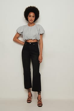 Puff Sleeve Cotton Top Outfit.