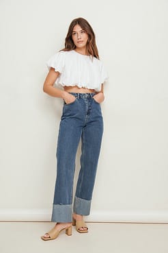 Puff Sleeve Cotton Top Outfit