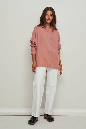 Oversized Structured Cotton Shirt Outfit.