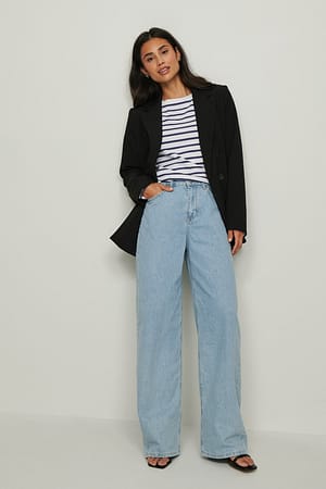 Wide Leg Mid Waist Jeans Outfit