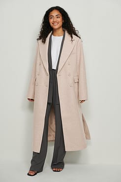 Oversized Side Slit Coat Outfit.