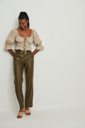 Tie Front Cotton Top Outfit