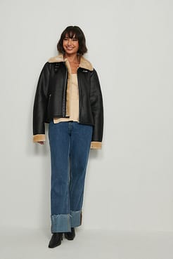 Short Aviator Jacket Outfit