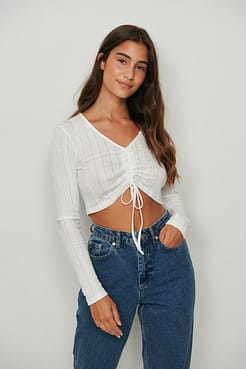 Drawstring Chest Detail Top Outfit