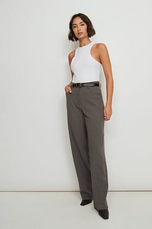 Recycled Tailored Wide Leg Suit Pants Outfit