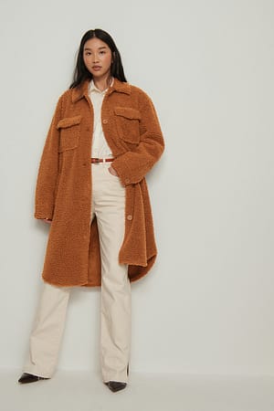 Bonded Teddy Long Overshirt Outfit