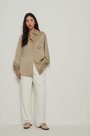 Oversized Satin Shirt Outfit