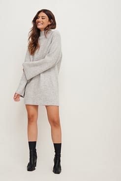 Knitted Ribbed Polo Dress Outfit