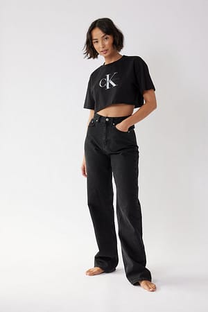 Raw Hem Cropped Tee Outfit.
